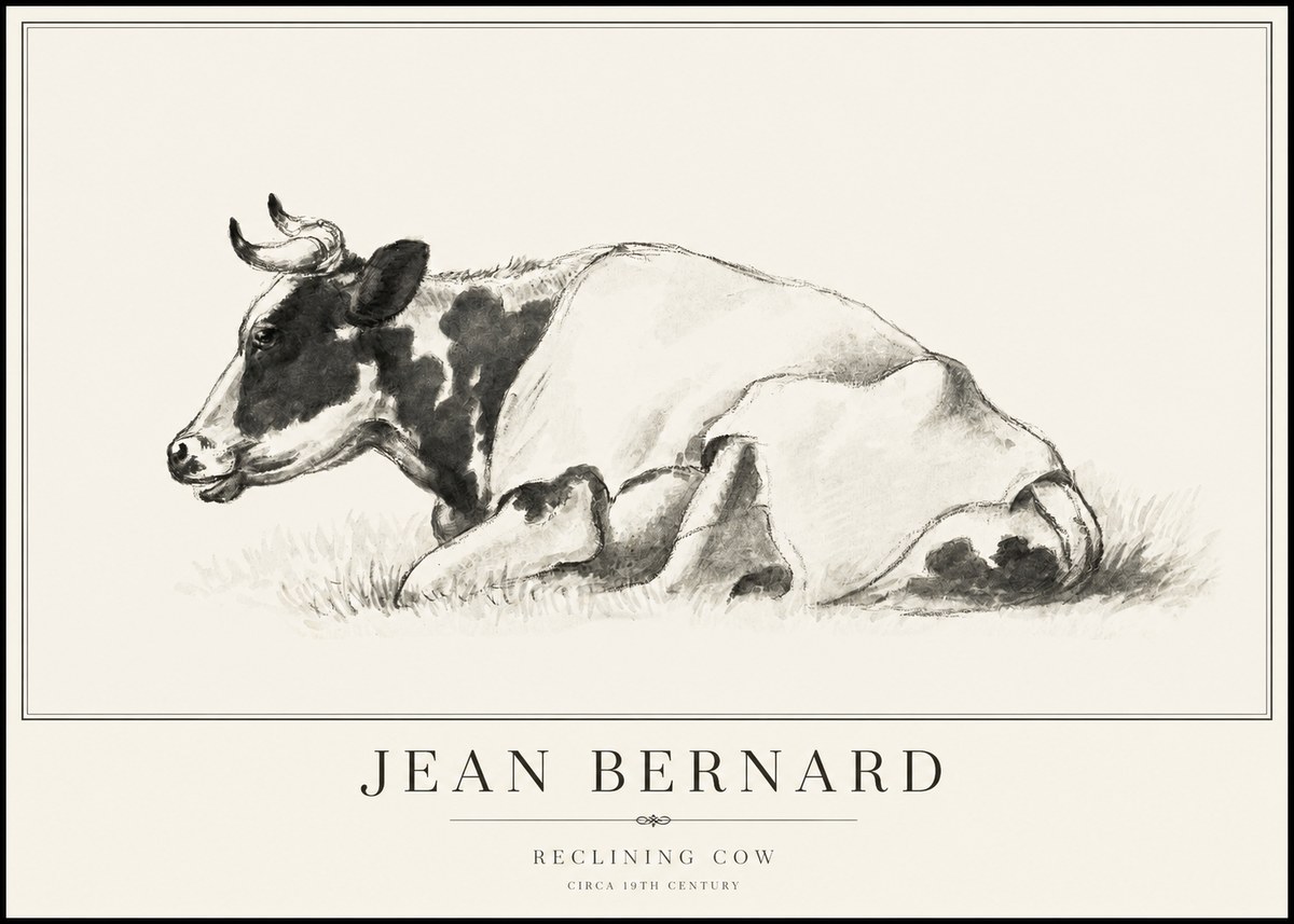 Jean Bernard Reclining Cow II No6 - Plakát