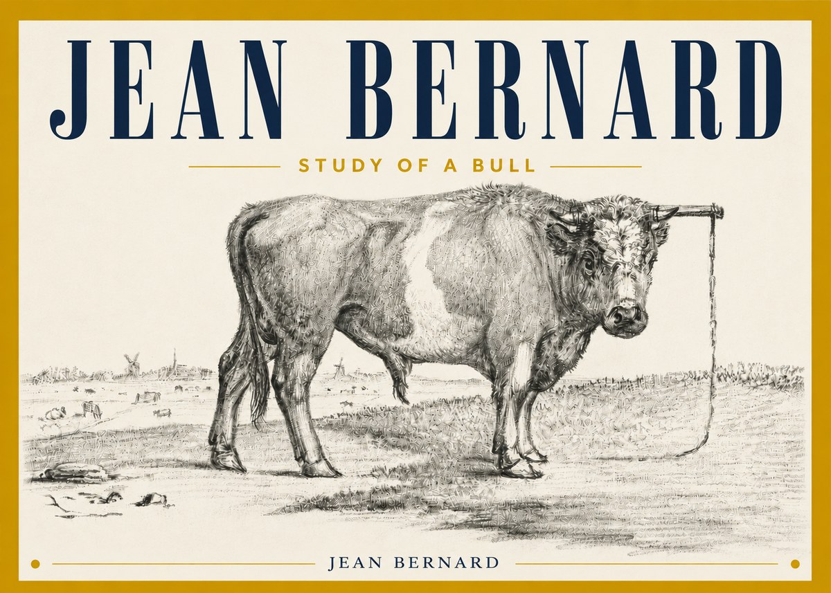 Jean Bernard Study of a Bull III No4 - Plakát