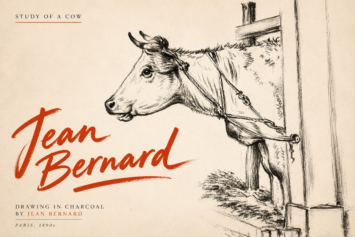 Jean Bernard Study of a Cow X No3 - Plakát