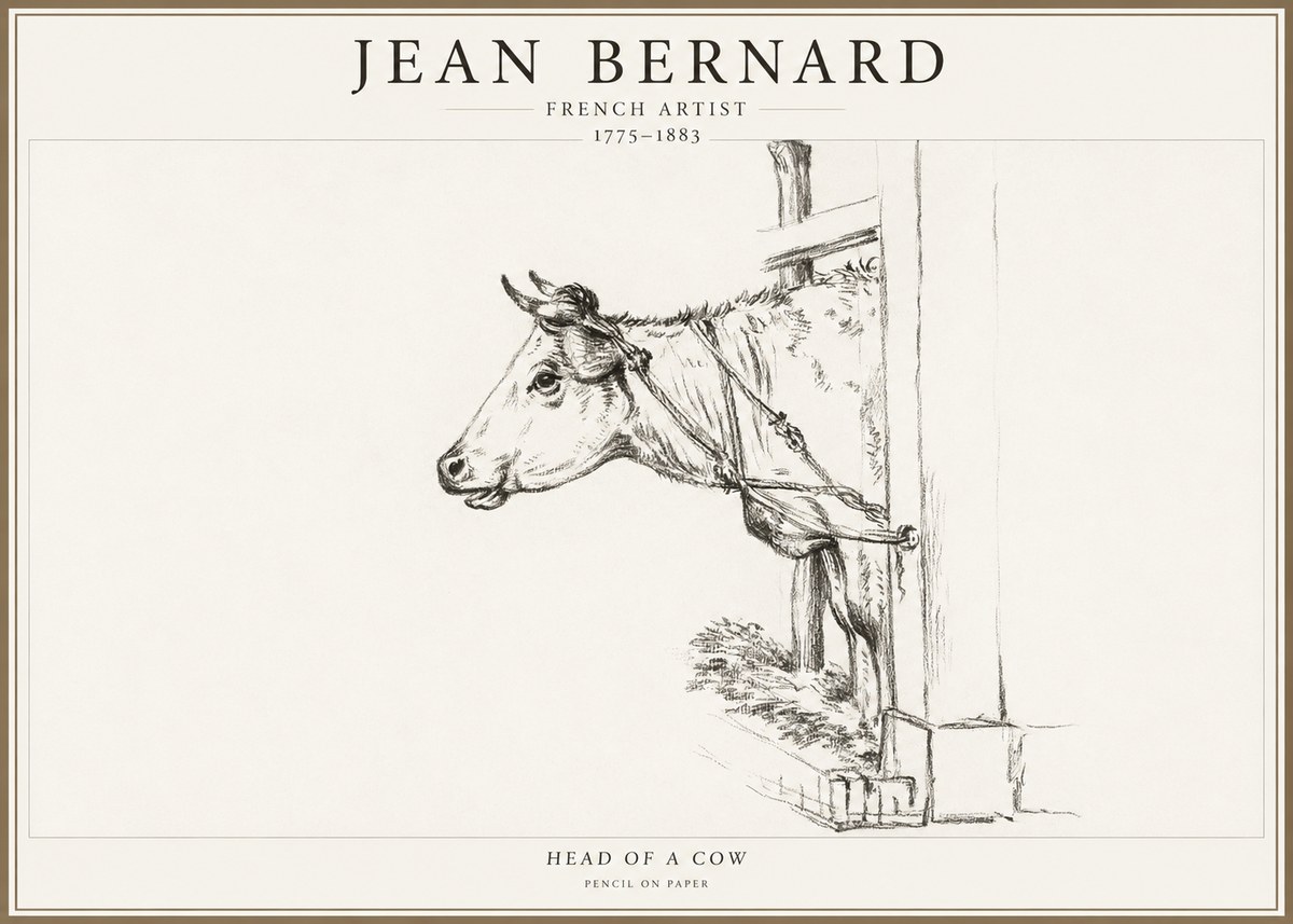 Jean Bernard Study of a Cow X No4 - Plakát