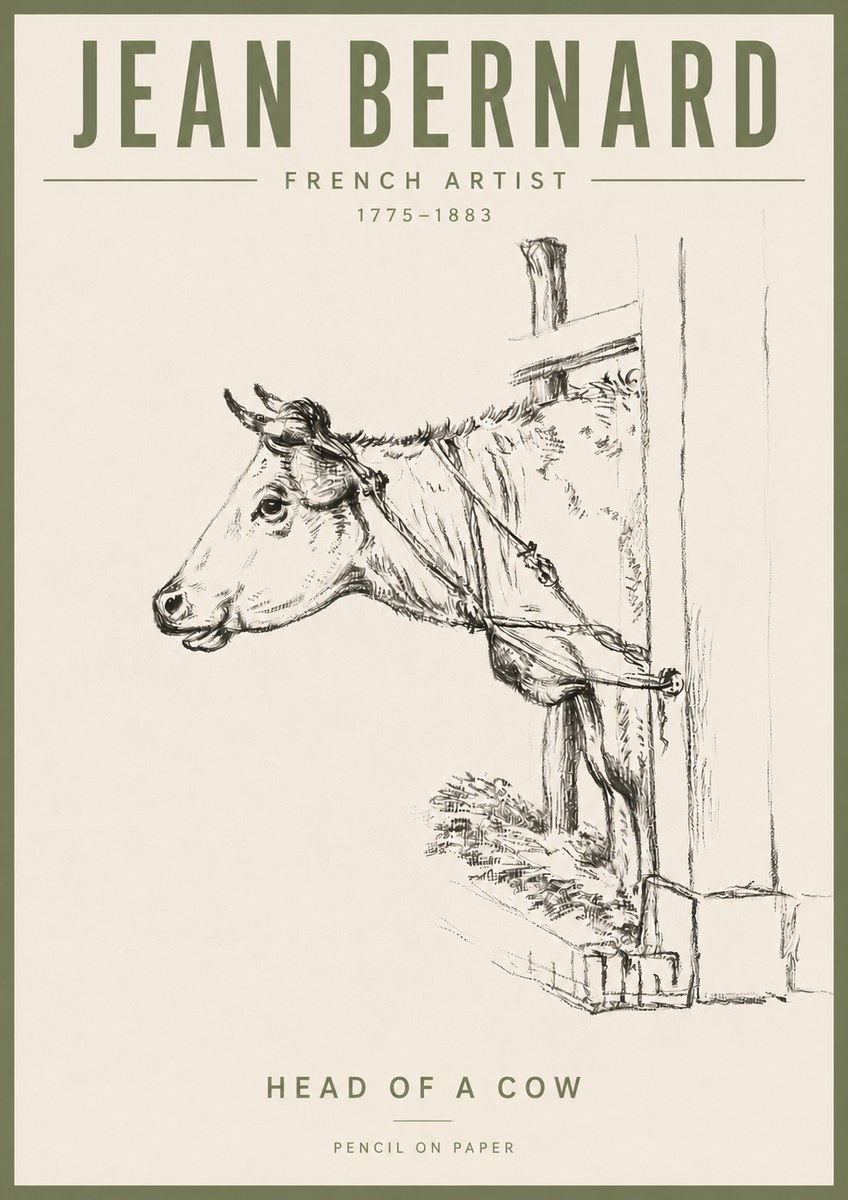 Jean Bernard Study of a Cow X No6 - Plakát