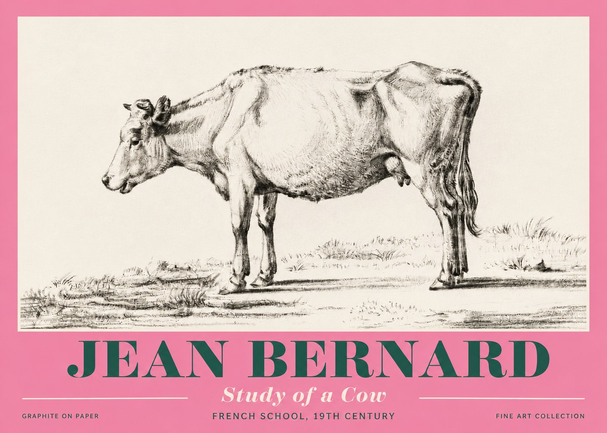 Jean Bernard Study of a Cow XI No4 - Plakát