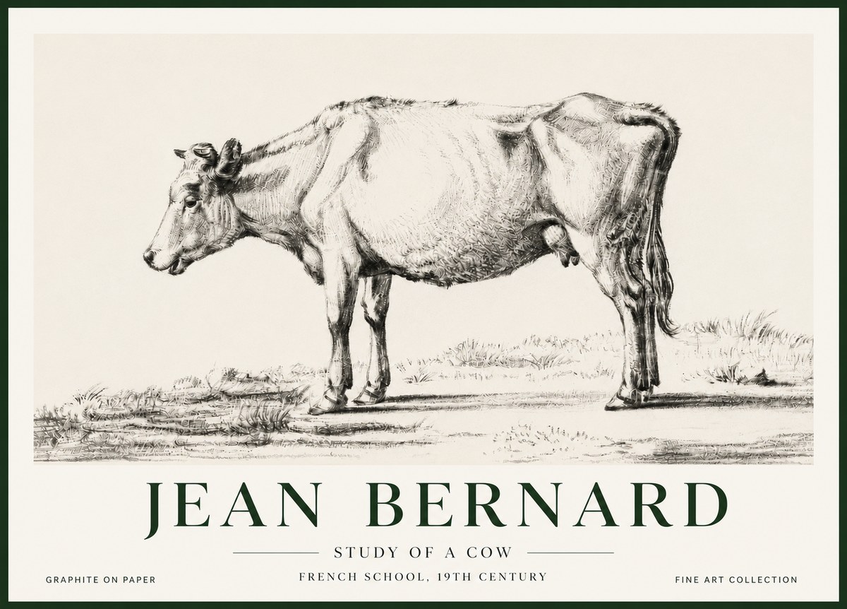 Jean Bernard Study of a Cow XI No5 - Plakát