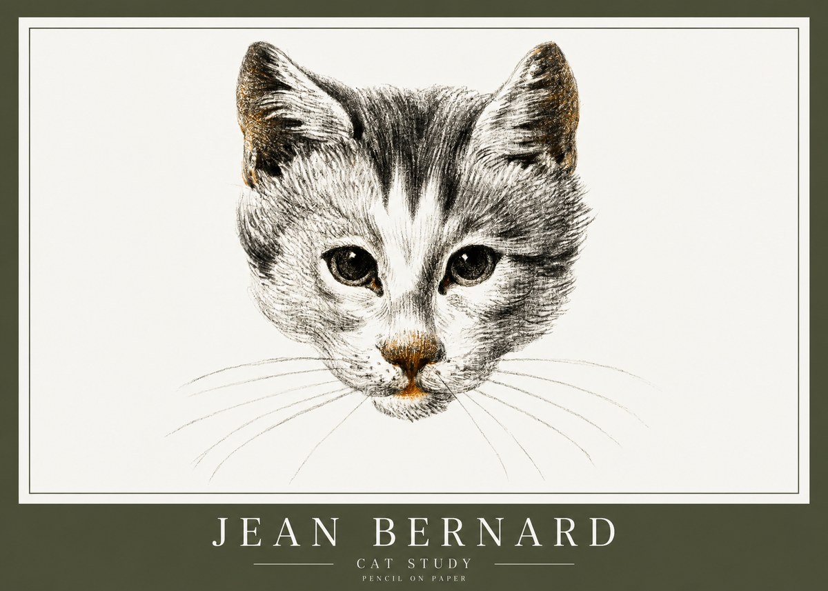 Jean Bernard Cat Study IX No1 - Plakát