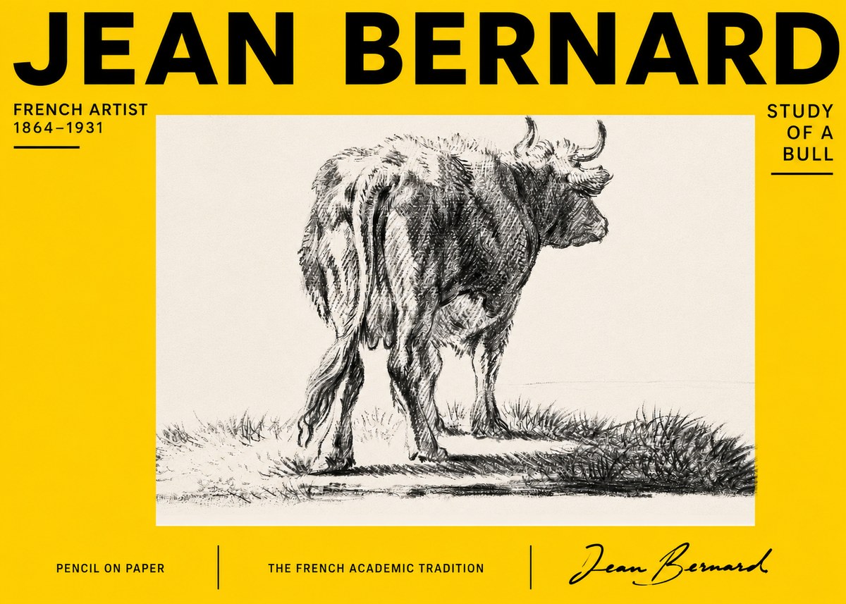 Jean Bernard Study of a Bull V No4 - Plakát