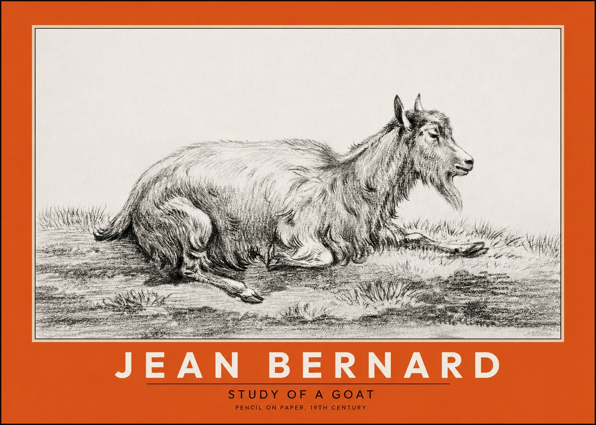 Jean Bernard Study of a Goat V No2 - Plakát