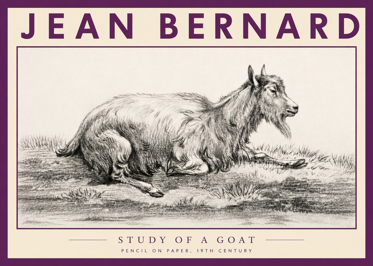 Jean Bernard Study of a Goat V No3 - Plakát