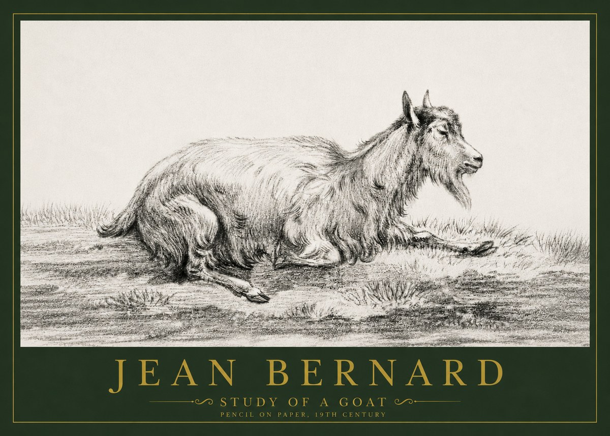 Jean Bernard Study of a Goat V No4 - Plakát