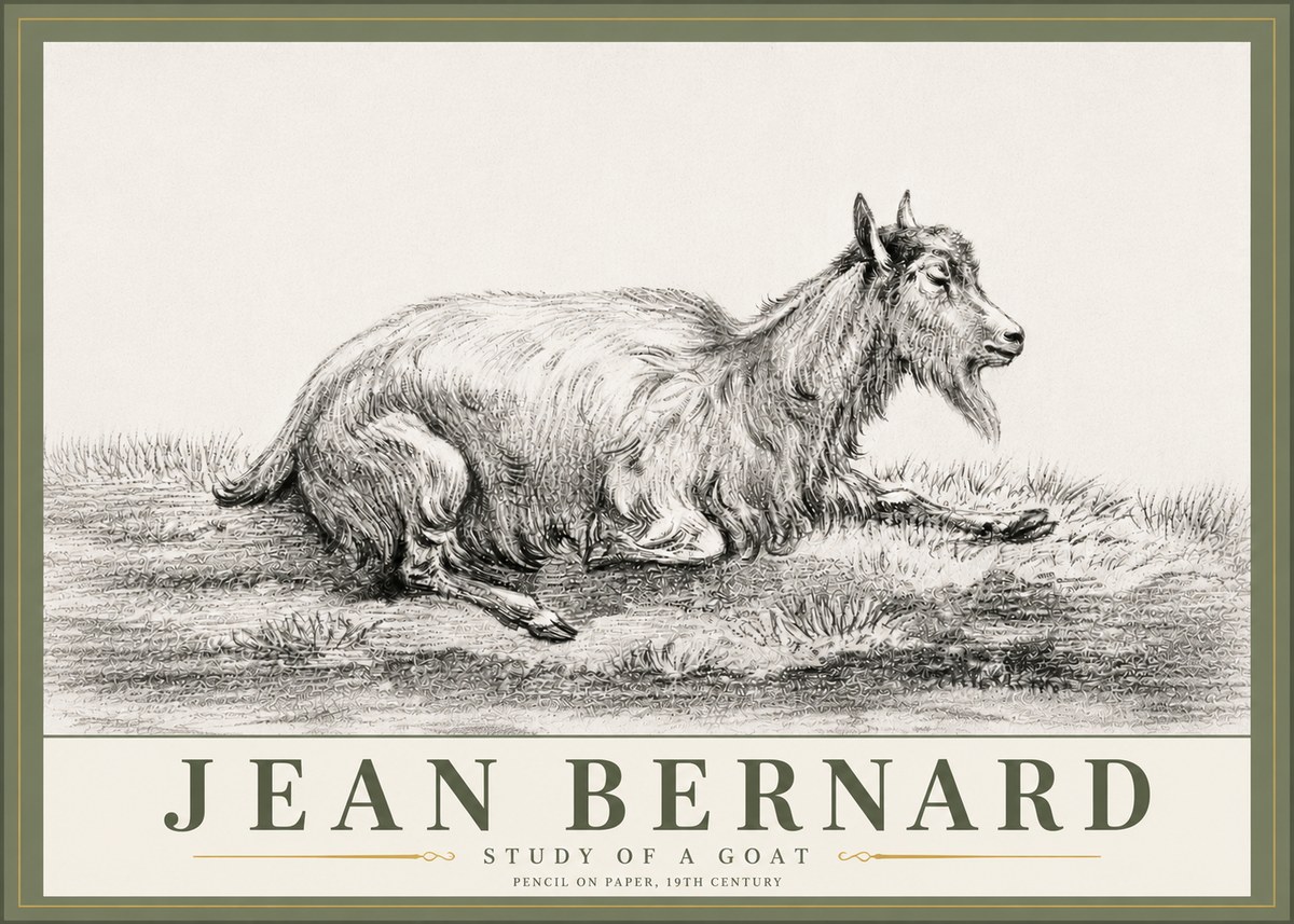 Jean Bernard Study of a Goat V No6 - Plakát