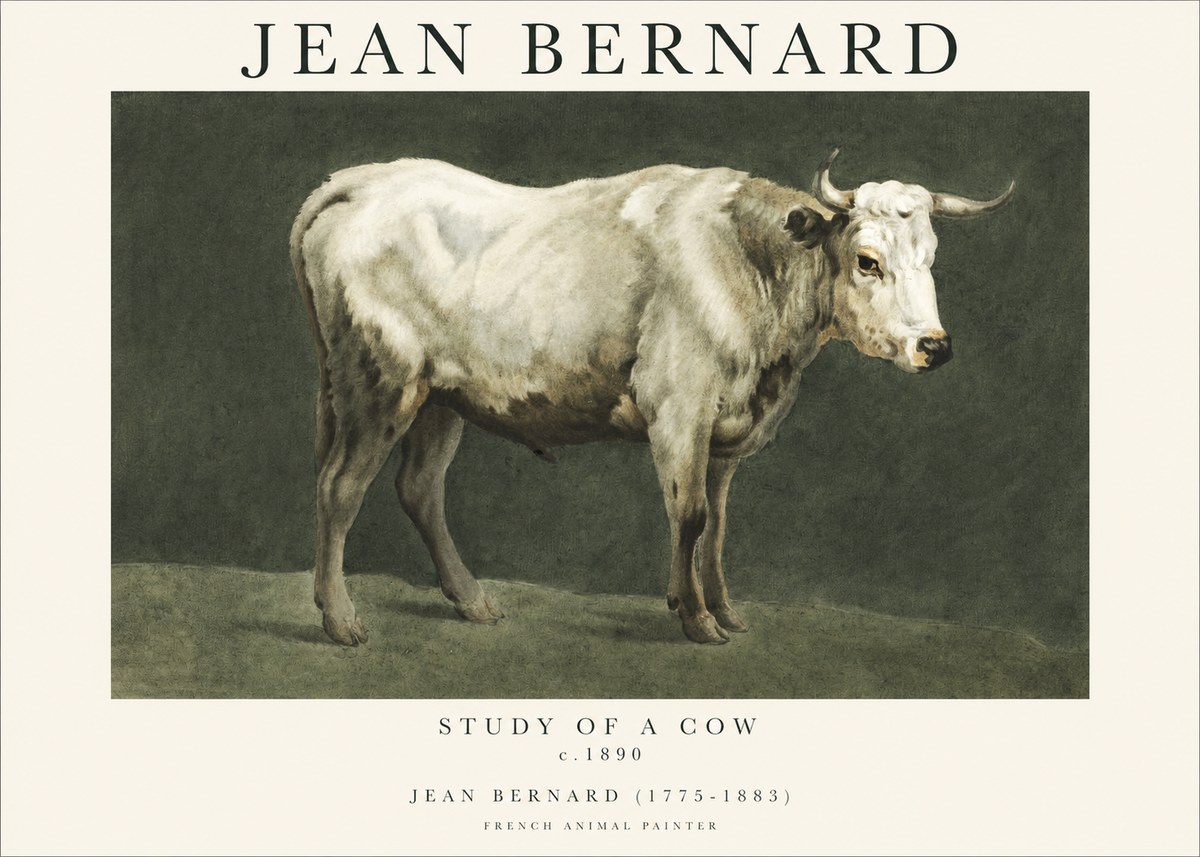 Jean Bernard Study of a Cow C. 1890 No1 - Plakát