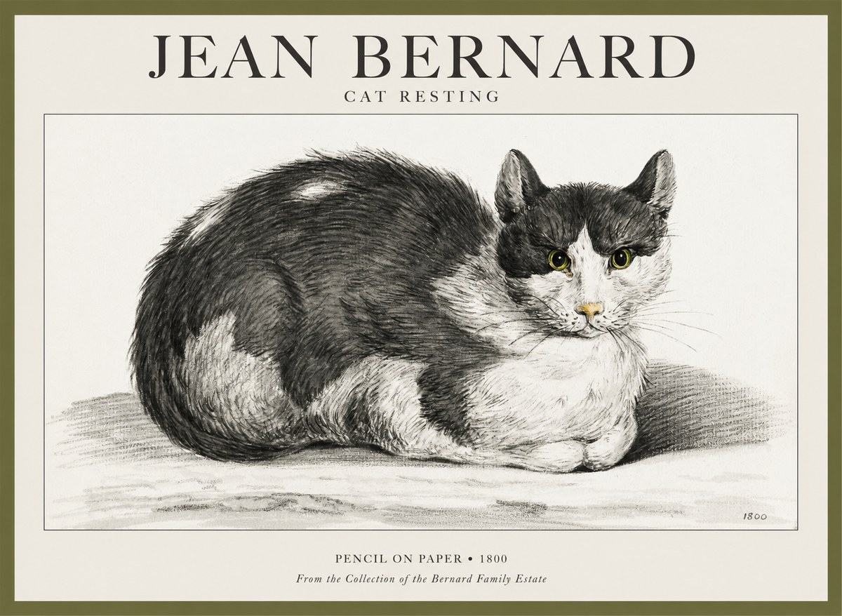 Jean Bernard Cat Resting No1 - Plakát