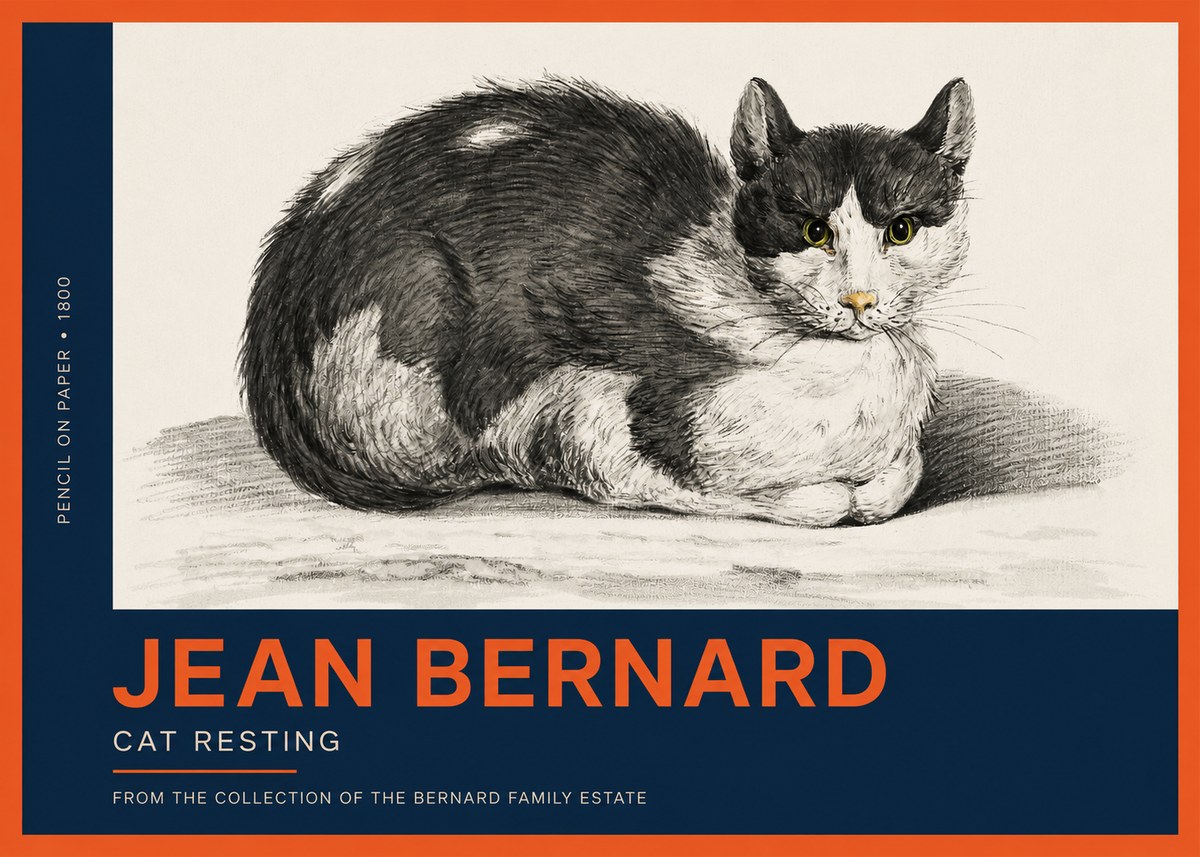Jean Bernard Cat Resting No2 - Plakát
