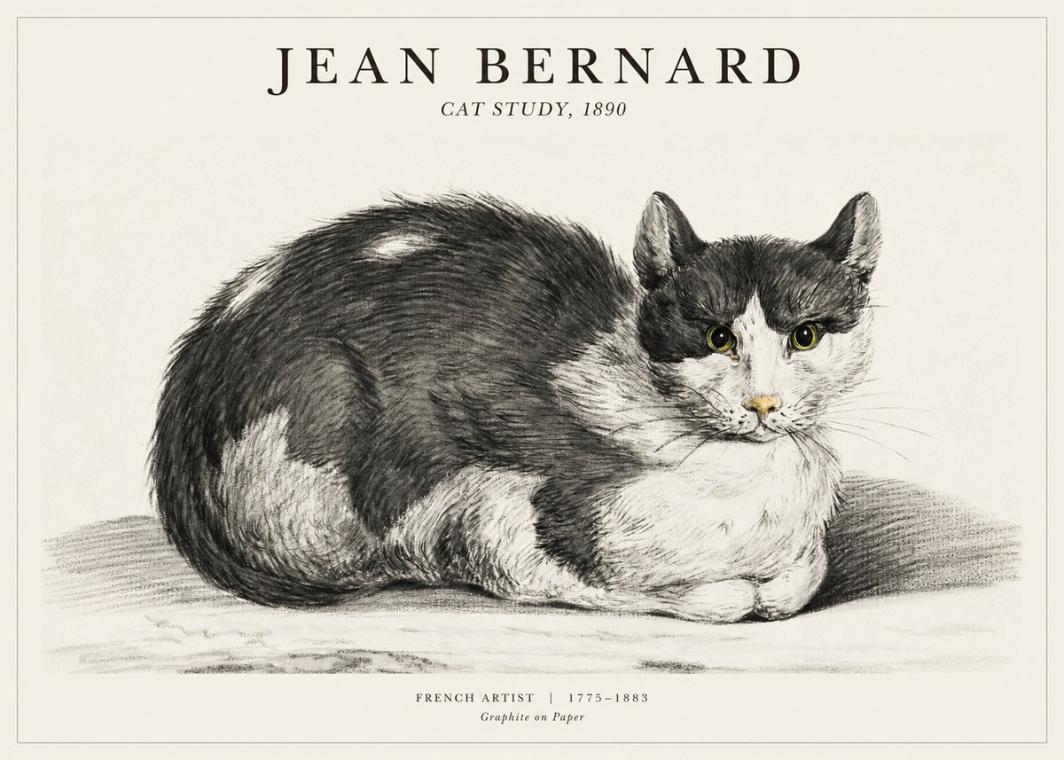 Jean Bernard Cat Resting No3 - Plakát