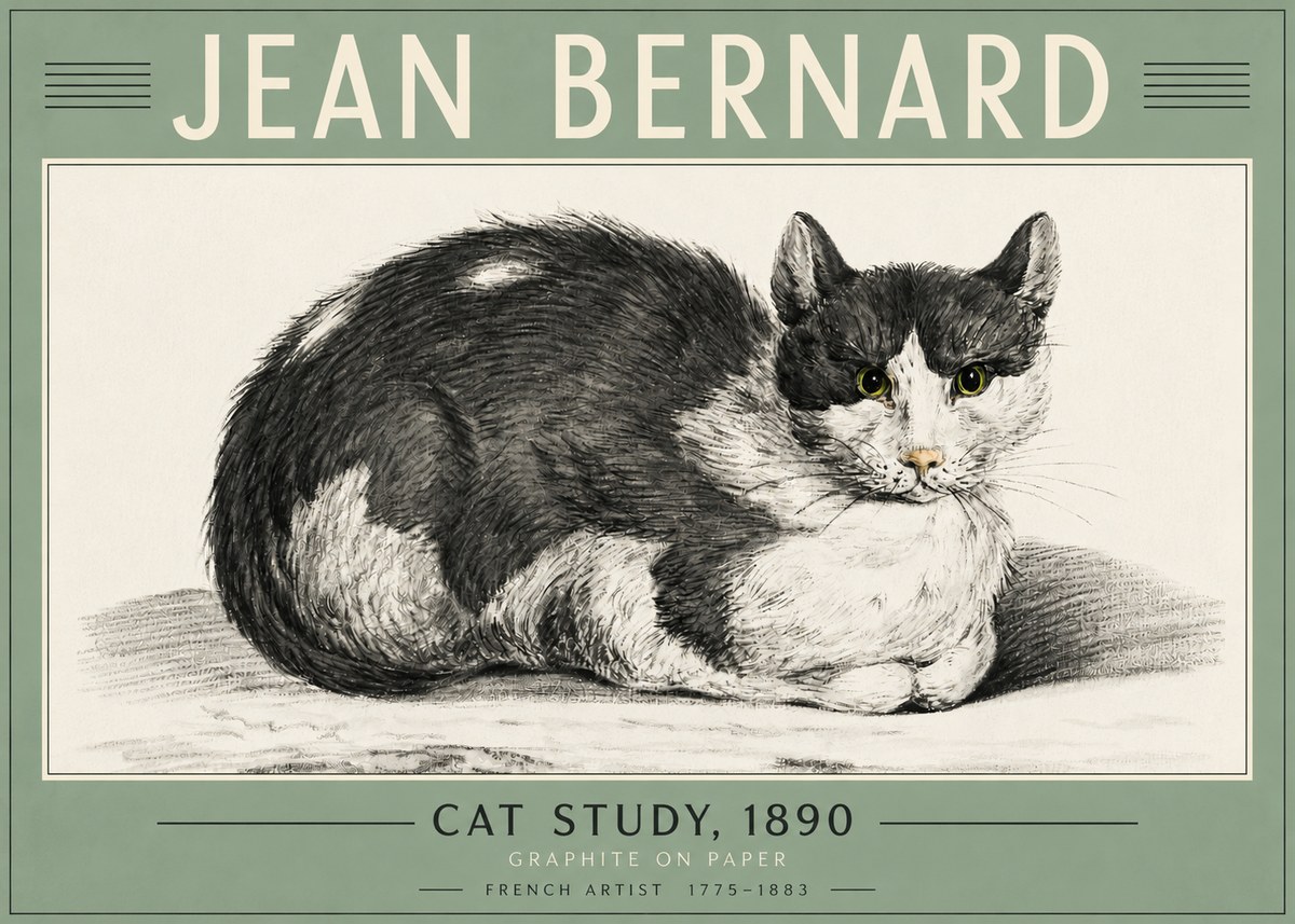 Jean Bernard Cat Resting No5 - Plakát