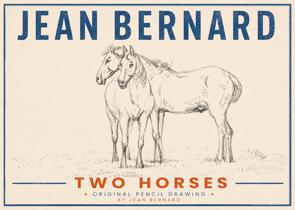 Jean Bernard Two Horses I No3 - Plakát