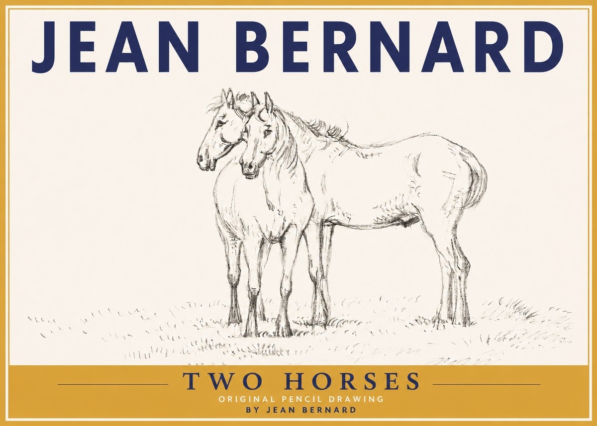 Jean Bernard Two Horses I No4 - Plakát
