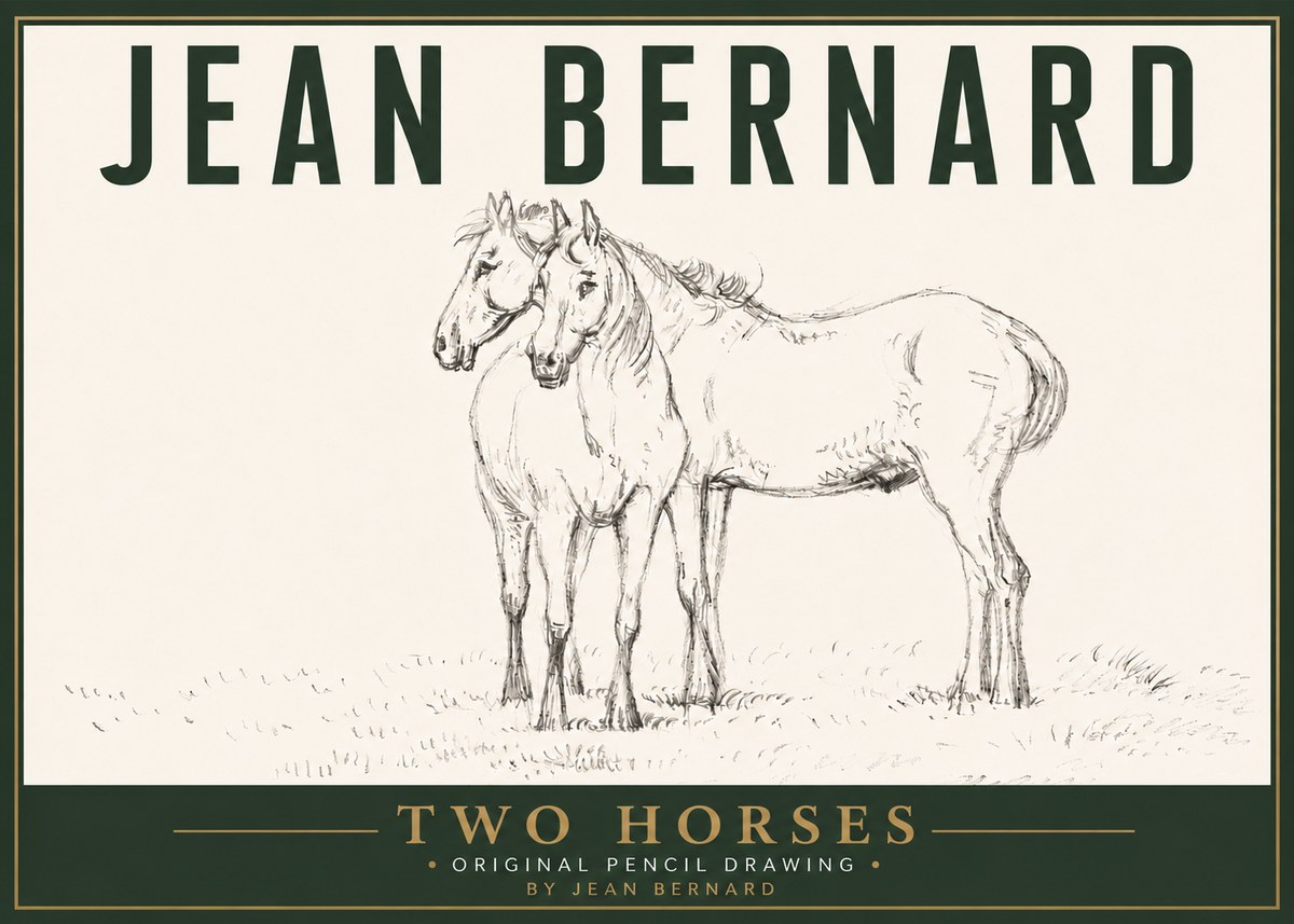 Jean Bernard Two Horses I No5 - Plakát