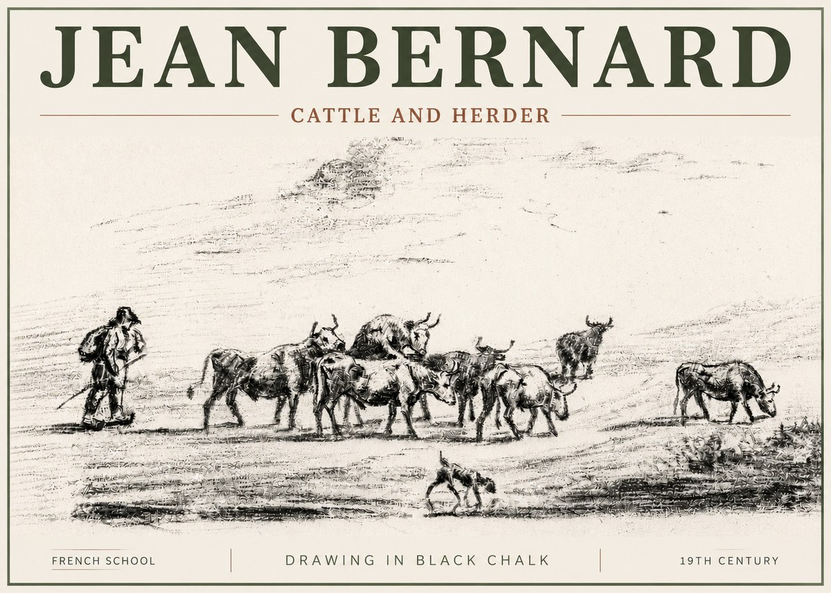Jean Bernard Cattle and Herder No4 - Plakát