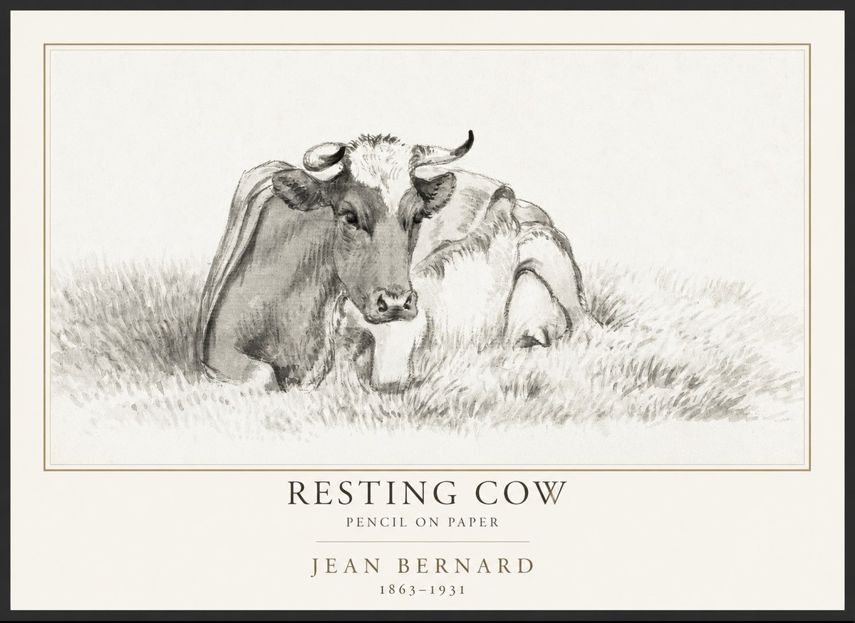 Jean Bernard Resting Cow IV No1 - Plakát