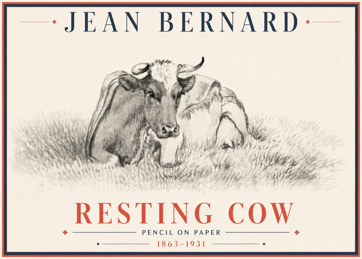 Jean Bernard Resting Cow IV No5 - Plakát