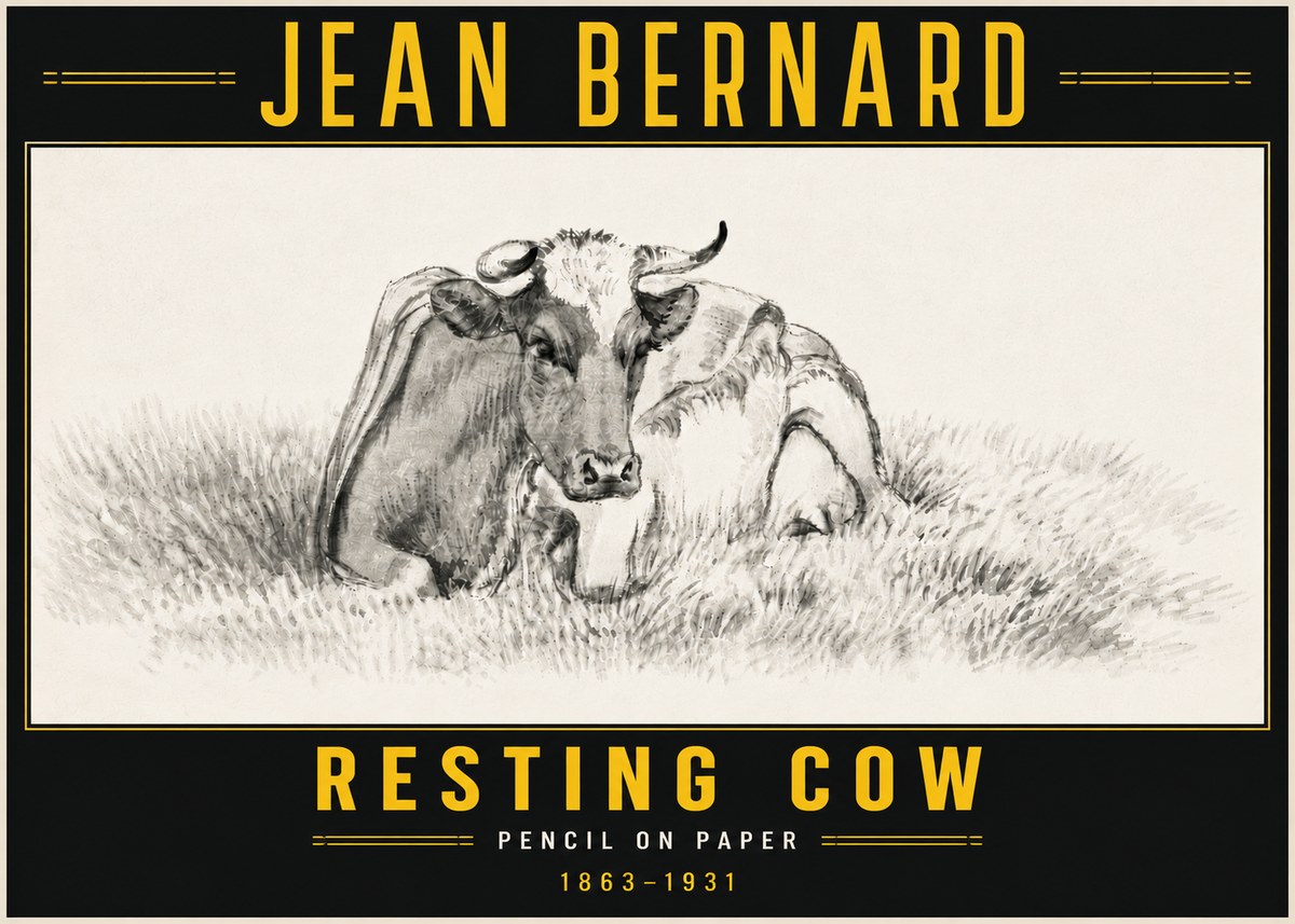 Jean Bernard Resting Cow IV No6 - Plakát