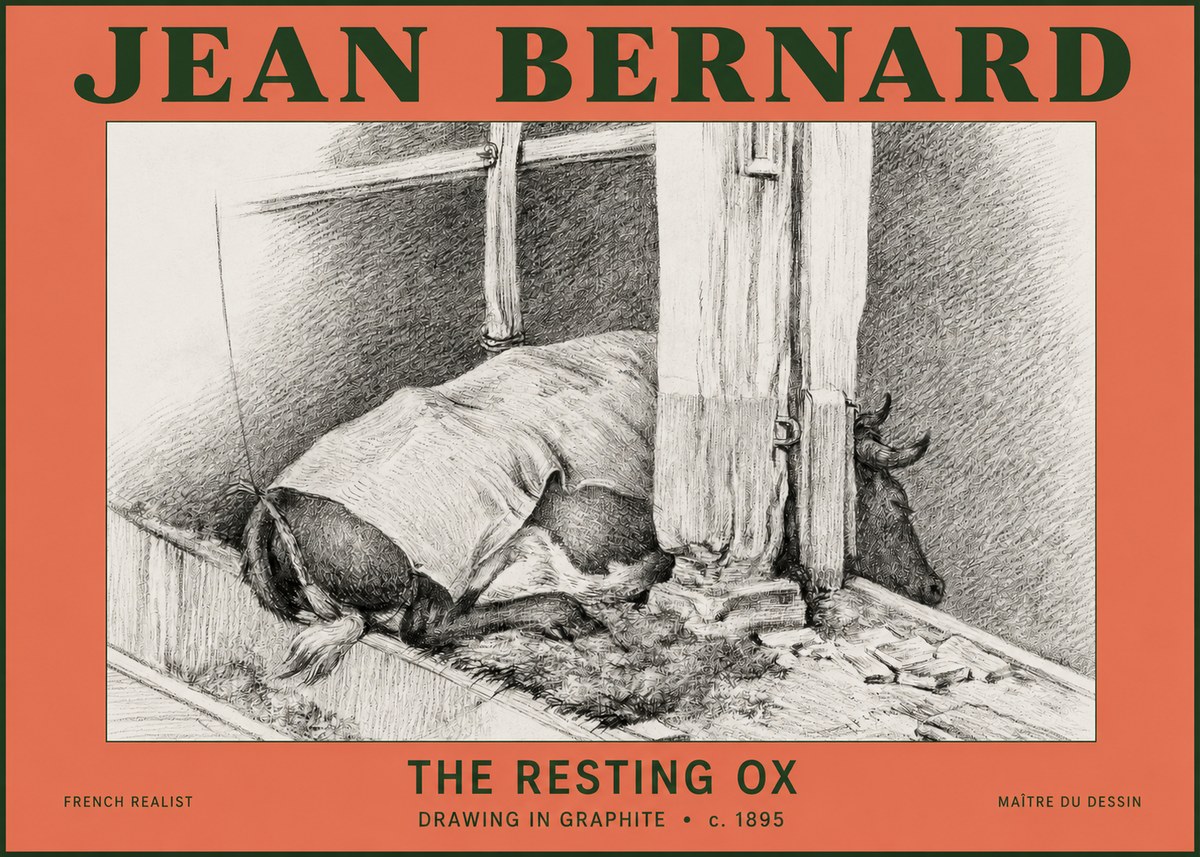 Jean Bernard The Resting Ox No2 - Plakát