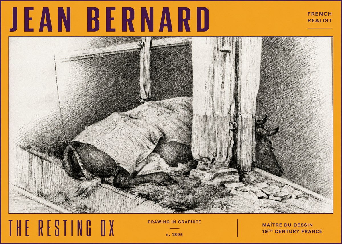 Jean Bernard The Resting Ox No4 - Plakát