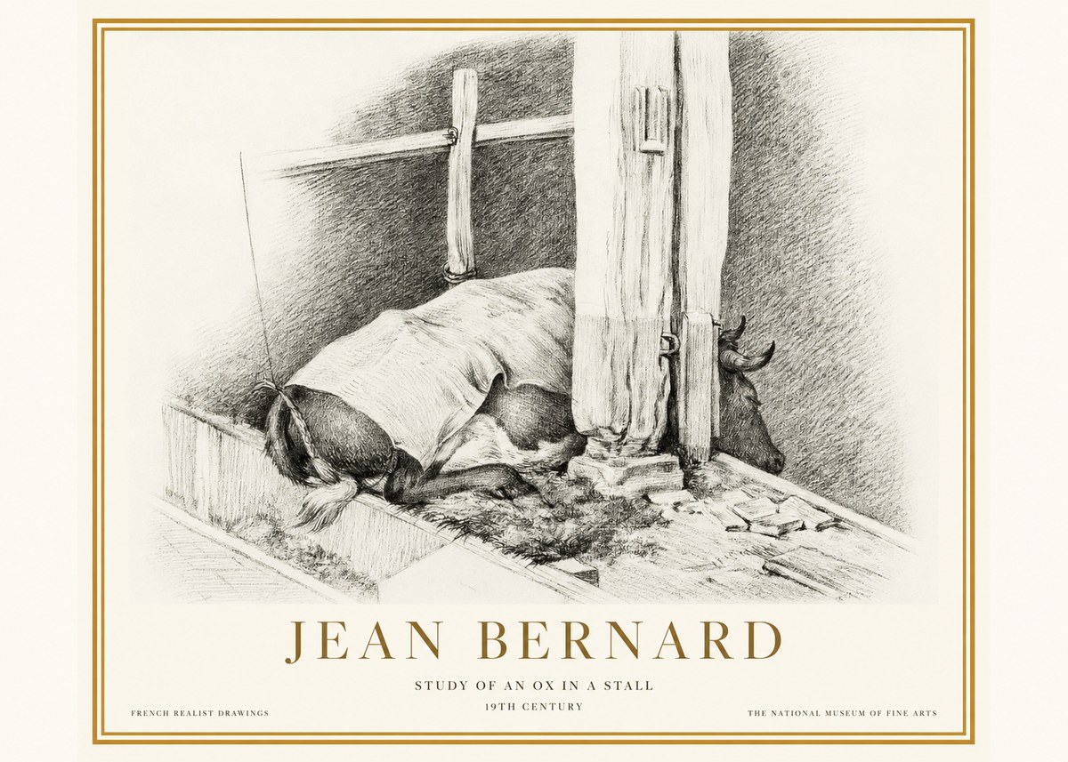 Jean Bernard The Resting Ox No5 - Plakát