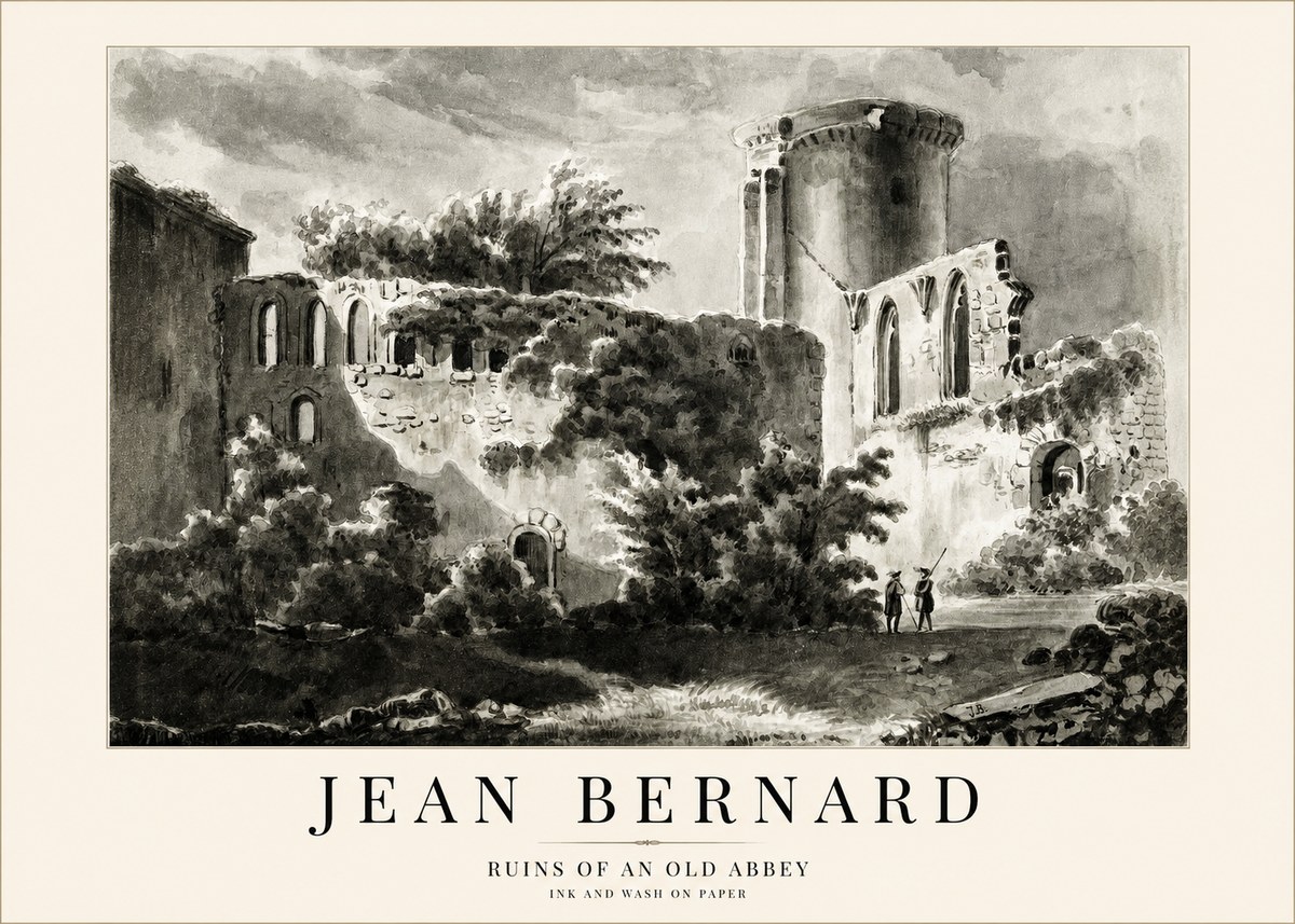 Jean Bernard Ruins of an Old Abbey No1 - Plakát
