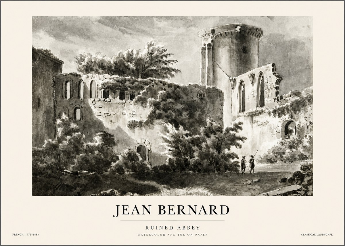Jean Bernard Ruins of an Old Abbey No2 - Plakát