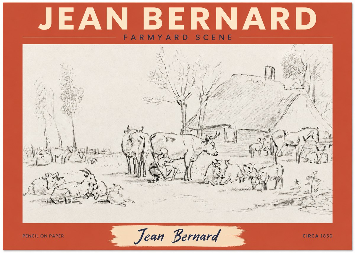 Jean Bernard Farmyard Scene No2 - Plakát