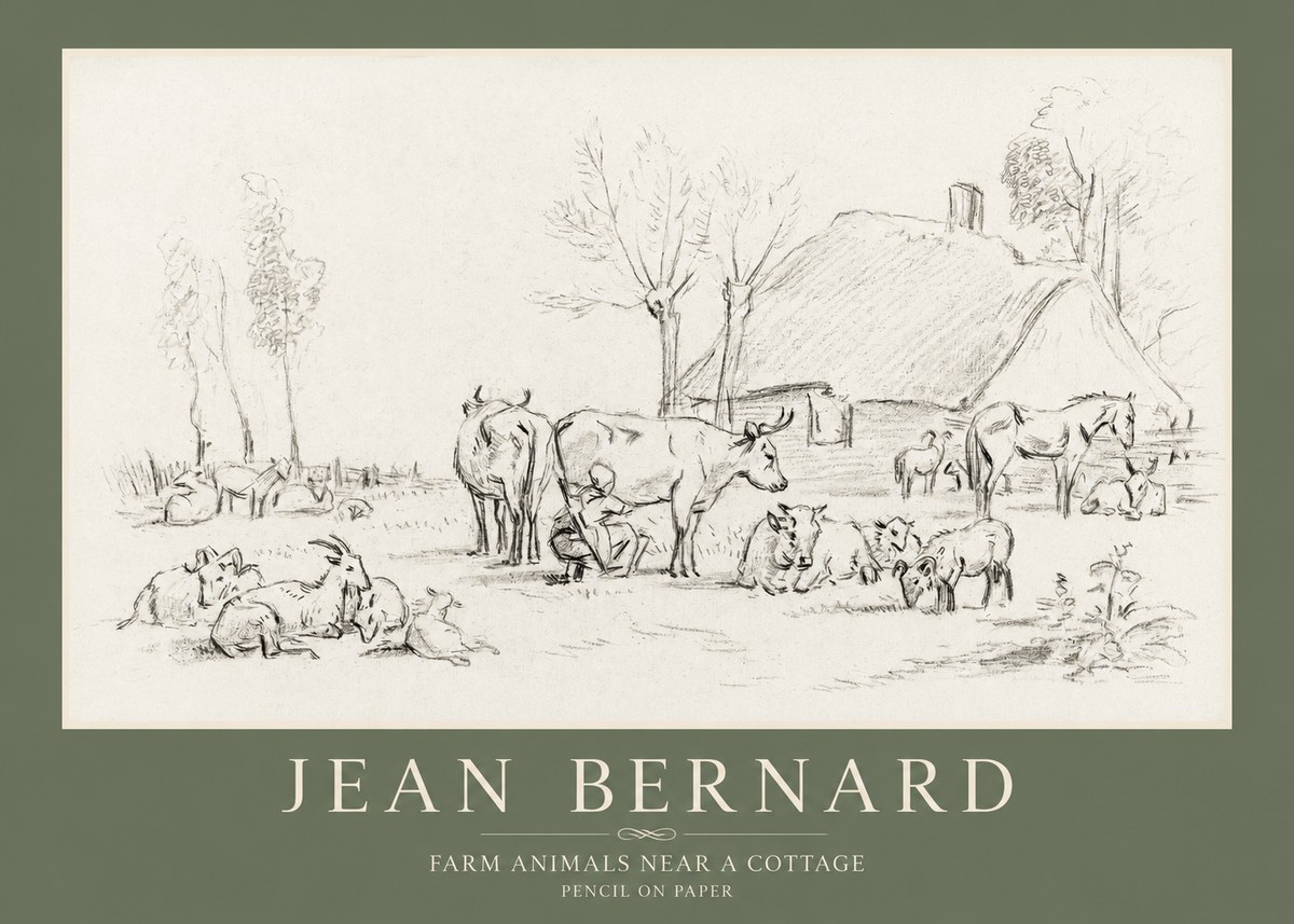 Jean Bernard Farmyard Scene No4 - Plakát