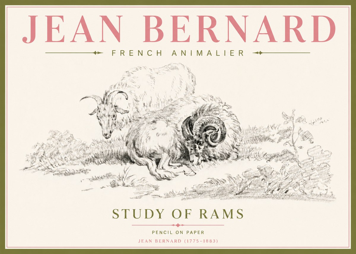Jean Bernard Study of Sheep No5 - Plakát