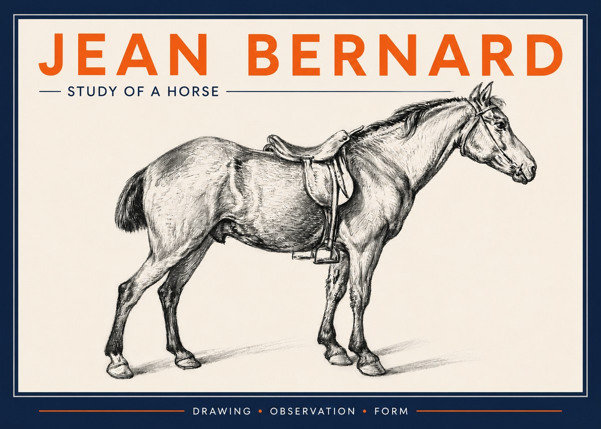 Jean Bernard Study of a Horse X No4 - Plakát