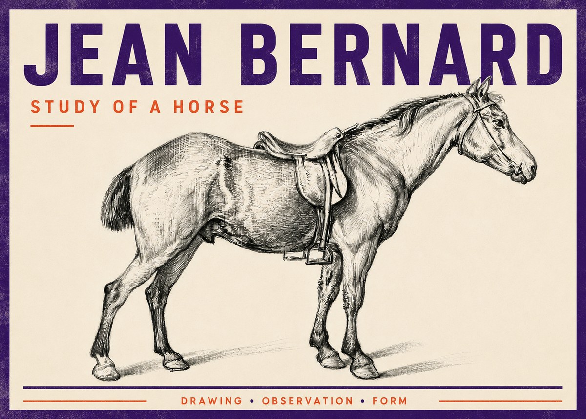 Jean Bernard Study of a Horse X No5 - Plakát