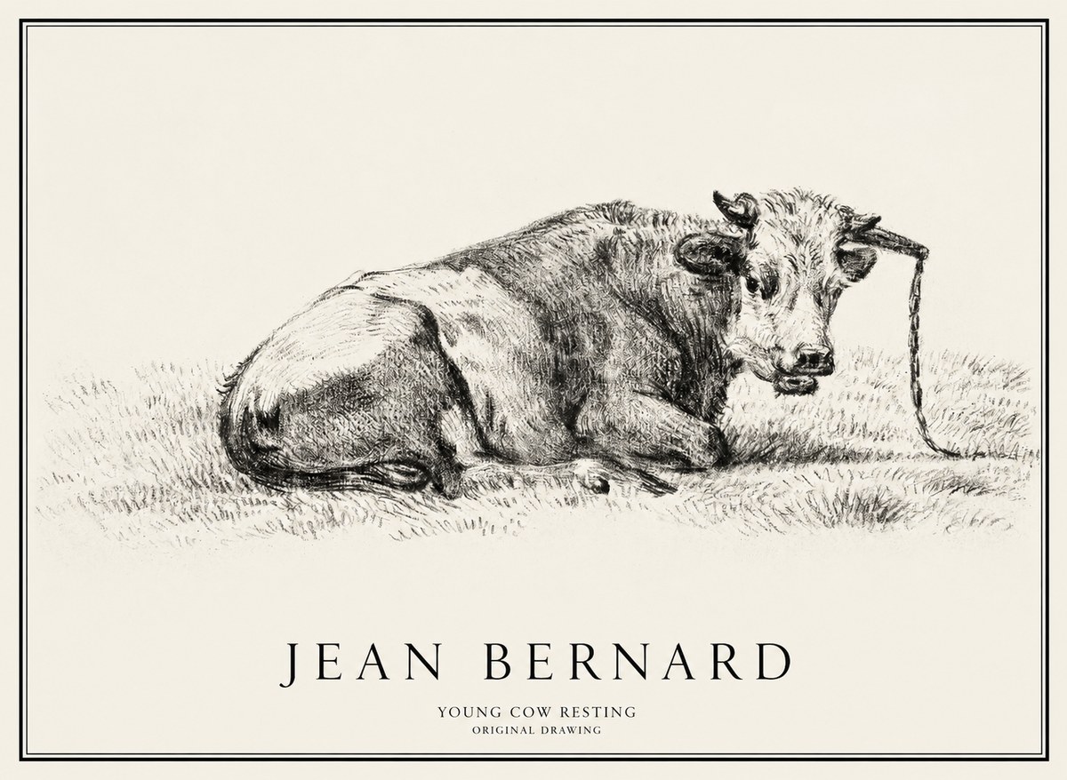 Jean Bernard Young Cow Resting No1 - Plakát