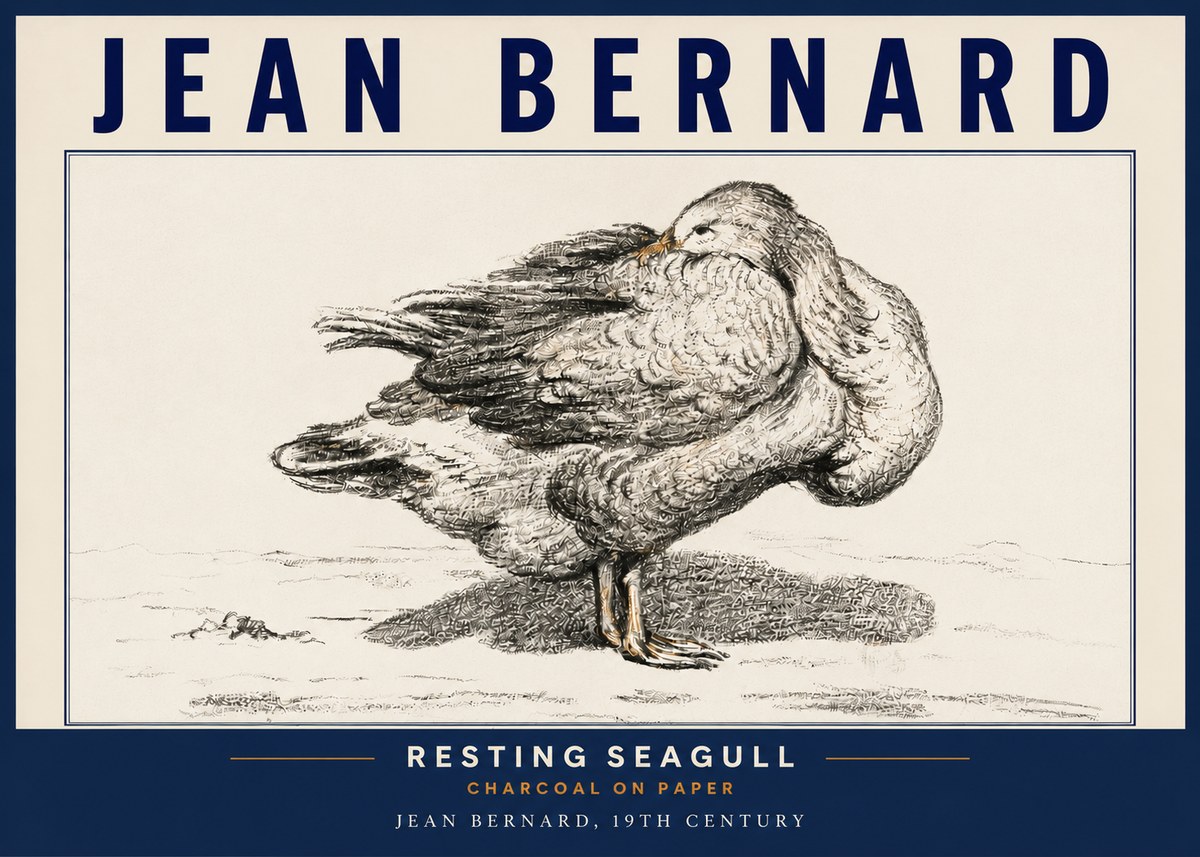 Jean Bernard Resting Seagull No4 - Plakát