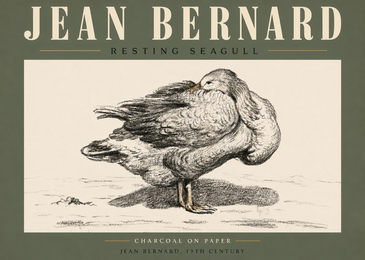 Jean Bernard Resting Seagull No5 - Plakát