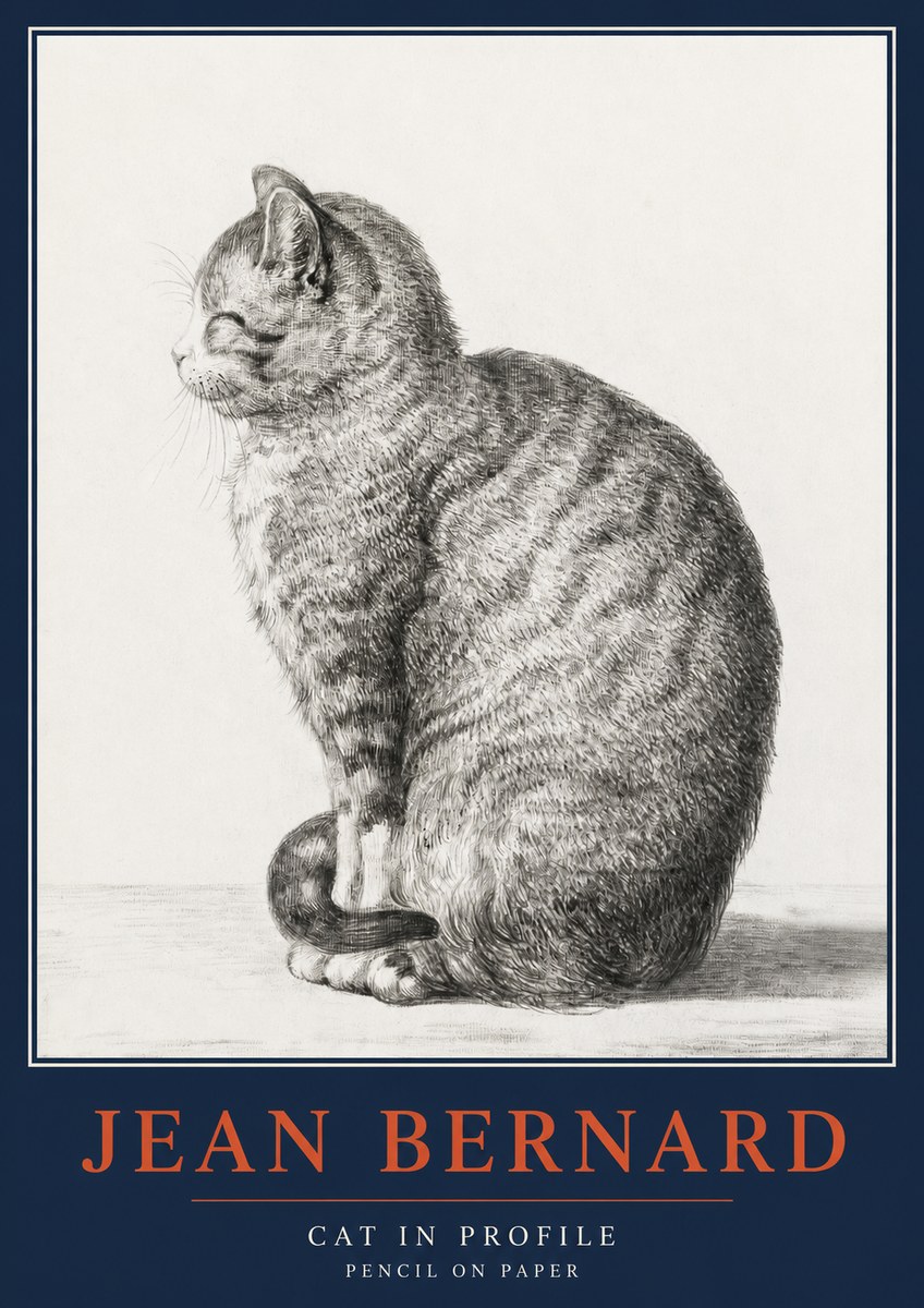 Jean Bernard Cat in Profile No2 - Plakát