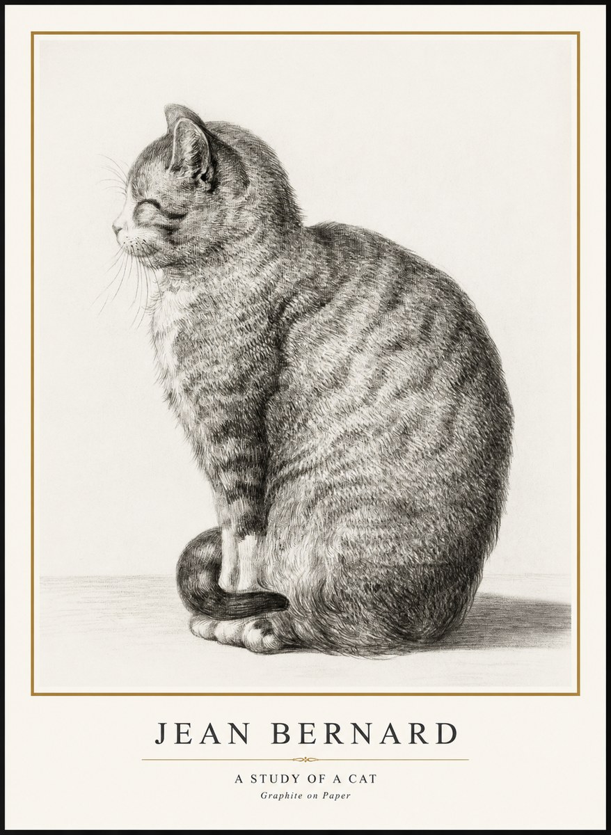Jean Bernard Cat in Profile No3 - Plakát