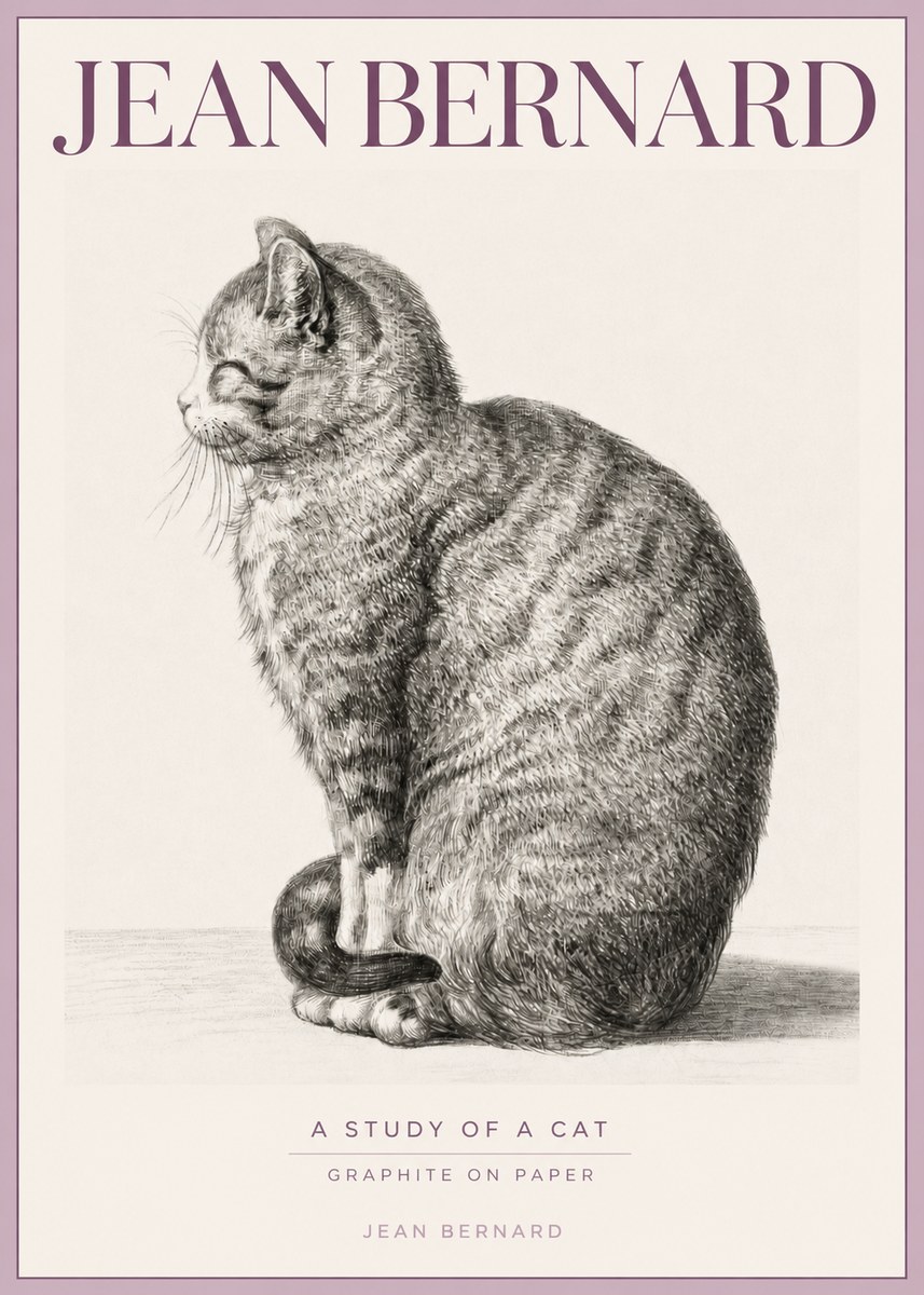 Jean Bernard Cat in Profile No5 - Plakát