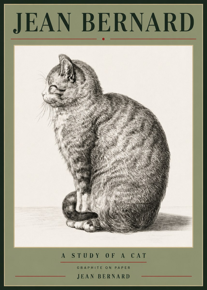 Jean Bernard Cat in Profile No6 - Plakát