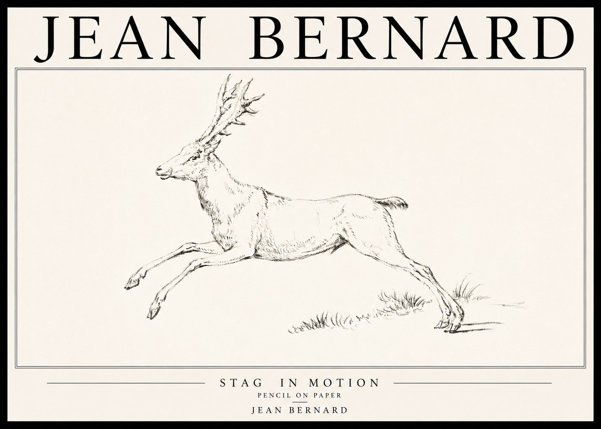 Jean Bernard Stag in Motion No6 - Plakát