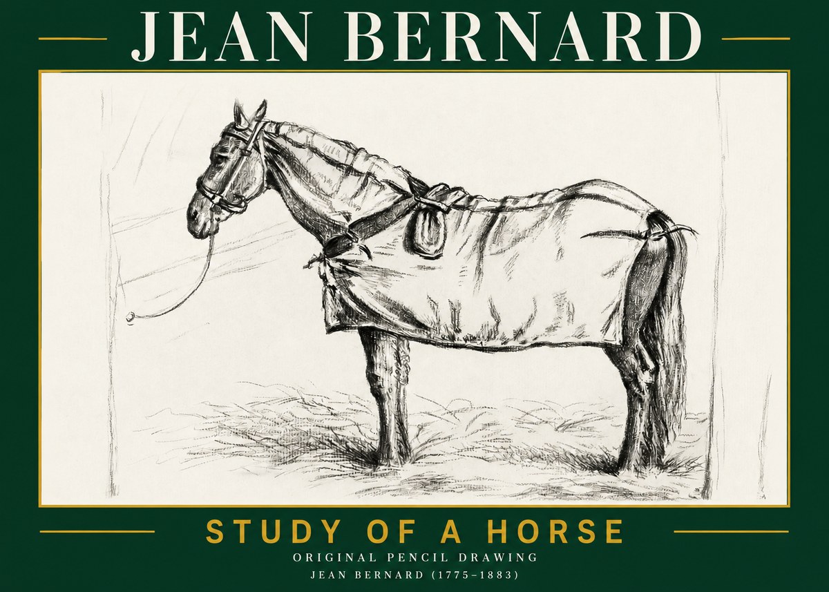 Jean Bernard Study of a Horse XI No2 - Plakát