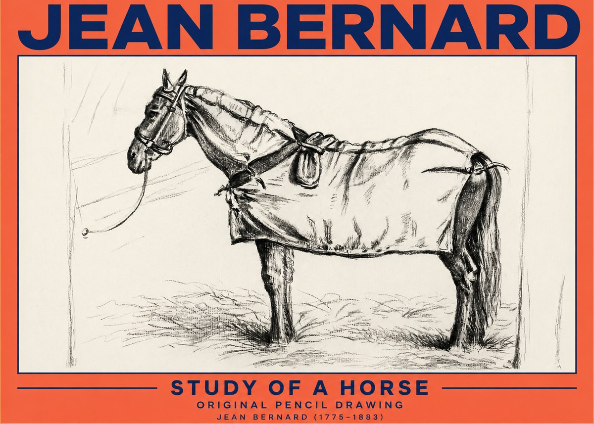 Jean Bernard Study of a Horse XI No3 - Plakát