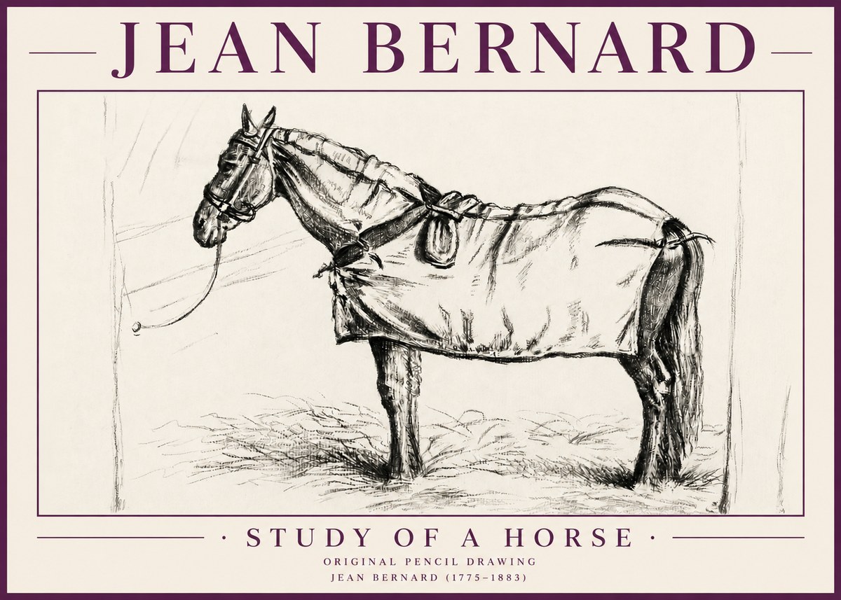 Jean Bernard Study of a Horse XI No4 - Plakát