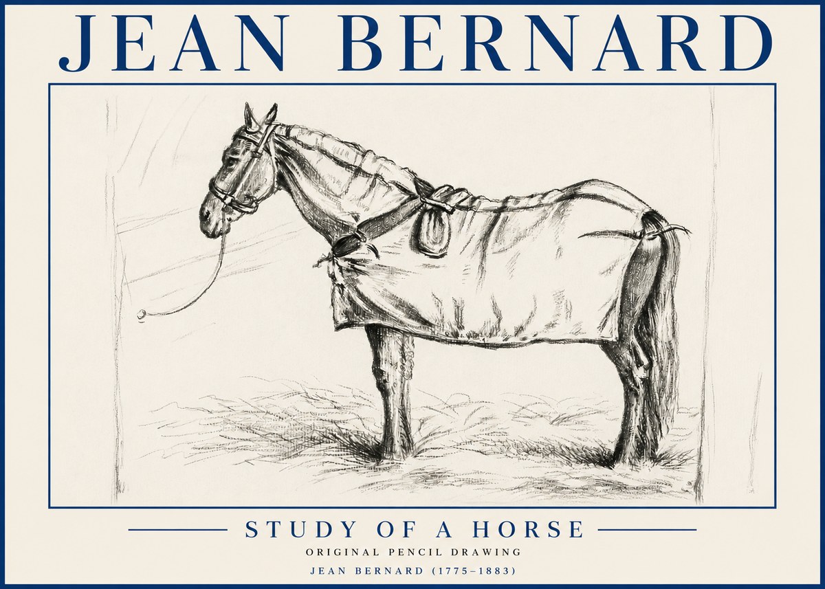 Jean Bernard Study of a Horse XI No5 - Plakát