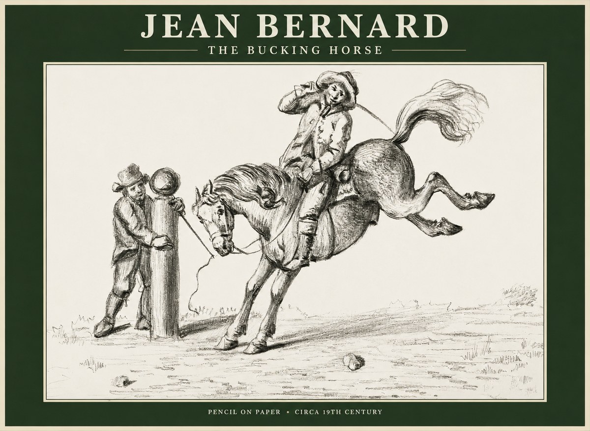 Jean Bernard A Study of the Bucking Horse No2 - Plakát