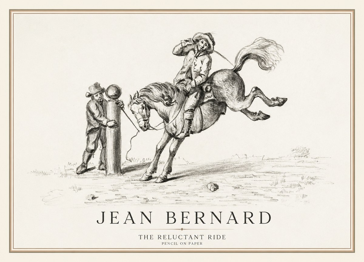 Jean Bernard A Study of the Bucking Horse No3 - Plakát