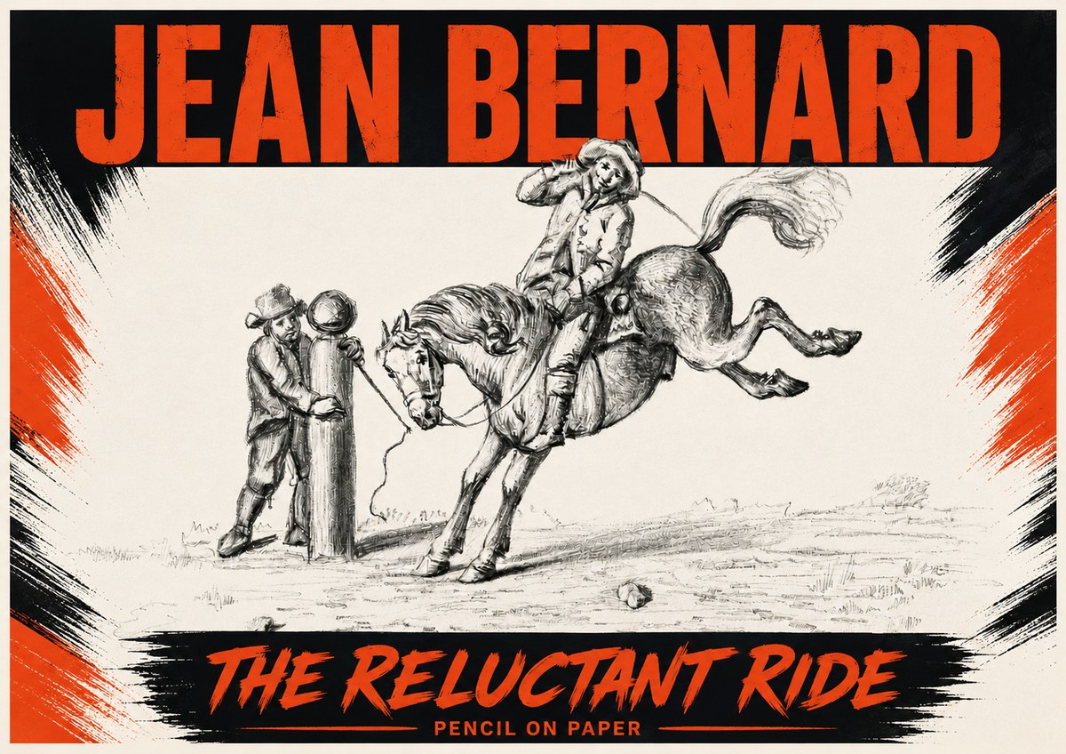 Jean Bernard A Study of the Bucking Horse No6 - Plakát